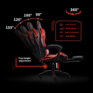 E-Sports Racing <b>Reclining</b> <b>Chair</b> Modern Design Ergonomic Office & Gaming <b>Leather</b> Seat Adjustable Metal Base Swivel for Home Use - Product Image 4