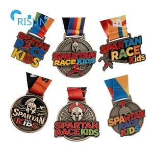 Venta al por mayor personalizado 3D esmalte personalizado carrera correr maratón espartano medalla <span class=keywords><strong>Spartan</strong></span> carrera niños finisher medallas - Product Image 1