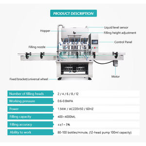 Full Automatic 2 4 6 8 Head Bottle Filler Shampoo Filling <b>Machine</b> Chemical Detergent Peanut <b>Oil</b> Butter <b>Oil</b> Filling <b>Machine</b> - Product Image 4