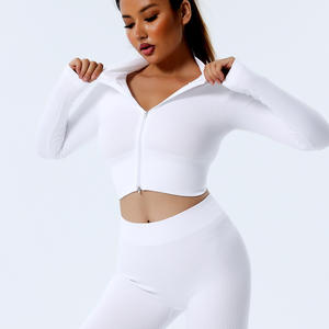 All'ingrosso ragazza Fitness Yoga <span class=keywords><strong>Wear</strong></span> 6 pz senza soluzione di continuità a costine scricchiolante Lifting allenamento donne Yoga <span class=keywords><strong>Gym</strong></span> Leggings set - Product Image 6