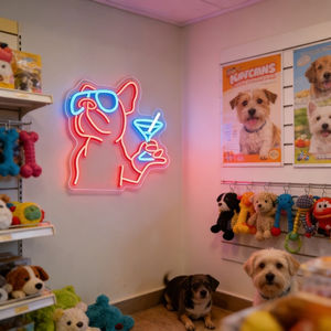 Enseigne néon LED USB dimmable en acrylique, motif <span class=keywords><strong>Chien</strong></span> avec lunettes <span class=keywords><strong>de</strong></span> soleil, pour Bar, Décoration d'espace tendance, Cadeau original, Spot <span class=keywords><strong>photo</strong></span> - Product Image 4