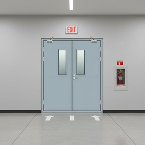 Double Fire <strong>Door</strong> with Vision Panels - Enhanced Safety and Clear View Fireproof <strong>Door</strong> for Hospital Commercial Use Emergency Exit - Product Image 2