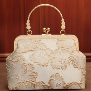 Nouveau sac à main de style chinois Guofeng inspiré du Qipao, élégant, raffiné, avec fermeture à fermoir, poignée en perles, sac fourre-tout - Product Image 6