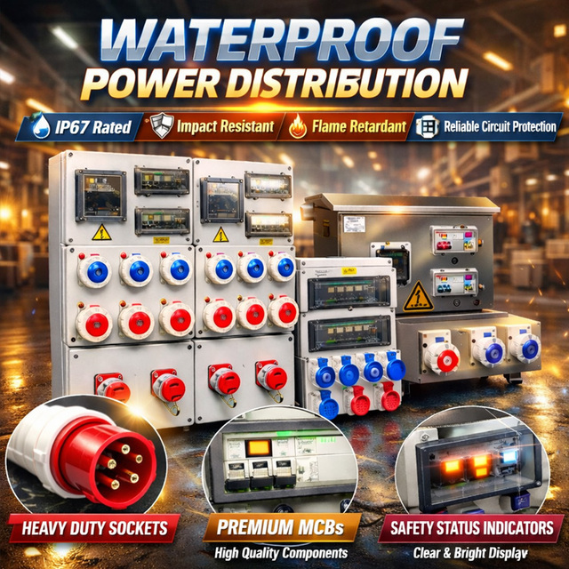 Diwei Industrial Socket Box Power Distribution Box Waterproof IP67 3 Way Outdoor Portable Electrical Combined 480V 125A