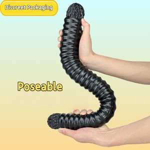 Dildo double tête pour femme, simulation vaginale dragon, jouet sexuel lesbien, jouet pour adultes gay, PVC médical noir, livraison directe, livraison gratuite - Product Image 3