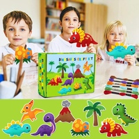 Kit de couture en feutre de dinosaure à faire soi-même, artisanat animal à faire soi-même, jouet éducatif pour enfants, jouet fantaisie, kit de feutrage à l'aiguille pour enfants