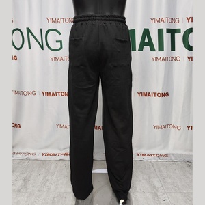 Streetwear avec logo imprimé personnalisé pour hommes, ensemble de pantalons de survêtement à jambe droite, jogging décontracté en coton lavé avec pantalon de survêtement évasé taille moyenne - Product Image 3