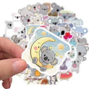 50 pièces <span class=keywords><strong>Koala</strong></span> mignon fille autocollant étiquette pour calendrier ordinateur portable téléphone portable bagages bouteille vinyle étanche autocollants - Product Image 3