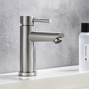 Mélangeur de lavabo en acier inoxydable, robinets <span class=keywords><strong>d</strong></span>'<span class=keywords><strong>eau</strong></span> chaude et froide, robinets de lavabo 304 - Product Image 6