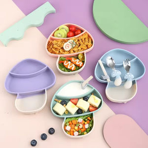 Bols créatifs en silicone Ensemble d'assiettes à dîner en silicone pour bébé Ensemble d'alimentation en silicone de dessin animé pour bébé Produits pour bébé - Product Image 2