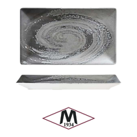 Plaque plate grise Vortex 25 × 15 cm, impression numérique rectangulaire M1934