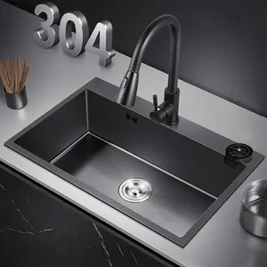 Wholesale Hot Square Stainless Steel 304 Single Bowl Kitchen Sink