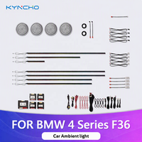 Kit d'éclairage ambiant LED pour voiture KYNCHO pour BMW Série 4 Coupé F36 F30 F82 M4 64 couleurs Contrôle par application Bluetooth Éclairage intérieur automatique