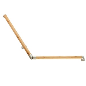 Barre d'appui de sécurité en bois grainé en forme de L à 135 degrés, antidérapante, pour salle de bain et douche - Product Image 3