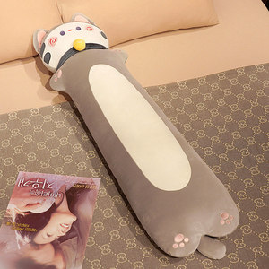 Chat blanc peluche oreiller moelleux en peluche longue émulsion Anime inspiré doux fille dormir avec Red Dragon PP coton remplissage - Product Image 2