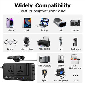 Inversor de onda sinusoidal modificada de 12V/24V a 110/220V, inversor de corriente alterna de 200W <span class=keywords><strong>y</strong></span> 400W para dispositivos electrónicos en el coche - Product Image 6
