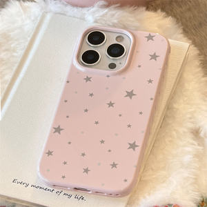 Funda de teléfono de TPU con estampado de estrellas rosas Kawaii estilo Ins para <span class=keywords><strong>iPhone</strong></span> 17 16 15 14 <span class=keywords><strong>13</strong></span> 12 Pro Max para mujeres niñas fundas de teléfono bonitas Kawaii - Product Image 5