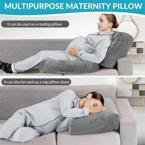 Almohada de Embarazo en Forma de U de 140x71x18cm, Almohada de Maternidad de Felpa con Soporte Lumbar para Dormir de Lado, Almohada Transpirable para el Vientre - Product Image 4