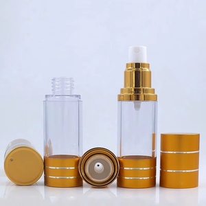 Flacone Airless in Plastica PP Dorato da 10ml/15/30/50ml con Pompa Argento Elegante e Apertura Facile per <span class=keywords><strong>Crema</strong></span> Viso/Lozione/<span class=keywords><strong>Spray</strong></span> - Product Image 4