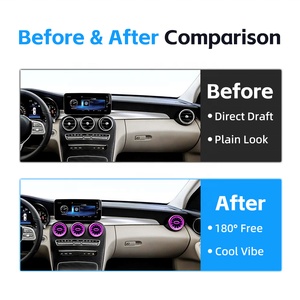 Luce Ambientale LED per Interni Auto, 64 Colori, per Bocchette d'Aria Anteriori e Posteriori, Compatibile con Mercedes Benz Classe C W205 GLC <span class=keywords><strong>X253</strong></span> - Product Image 5