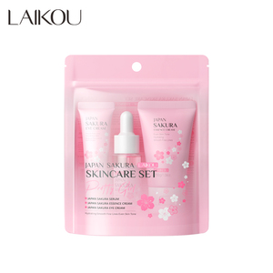 Set de Cuidado Facial LAIKOU Sakura 3 Piezas Hidratante Reduce Líneas Finas Ilumina el Tono de la Piel con Crema para Ojos y Sérum - Product Image 1