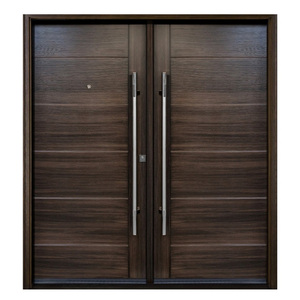 Porta di Sicurezza Stile Messicano Nera <span class=keywords><strong>12</strong></span> Piedi, Doppia Porta in Acciaio Inossidabile Moderna, Grande Porta d'Ingresso in Acciaio a Doppia Entrata - Product Image 2