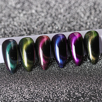 HS OEM Personnalisé 6 Couleurs 9D Cat Eye Gel Polish Set Sans HEMA Nail Art Vente en Gros Marque Privée Magnétique UV LED Soak Off Gel