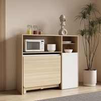 Ensemble Table et Chaises Pliantes en Bois Style Crème, Simple et Multifonctionnel, pour Usage Domestique, Repas Mobile, Conception Pliable Pratique