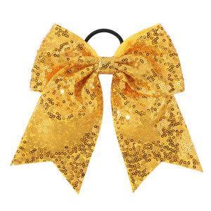 Wholesale Sequin Tail Bow <strong>Hair</strong> Ties for Teenagers Custom Designs Cheerleading Streamer Ponytail Holders As Party <strong>Hair</strong> Accessory - Product Image 3