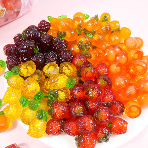 Bonbons Gélifiés Halal en Gros, Formes de Fruits 3D, à Peler, Ananas, Fraise, Raisin, Bonbons Mous à Peler, Confiserie en Gros de l'Usine - Product Image 2