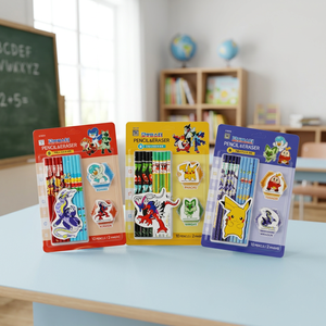 Ensemble de gommes à crayon en bois Pokémon, papeterie coréenne pour enfants, fournitures scolaires, dessin animé, cadeau pour étudiants, jouet, objet de collection - Product Image 3