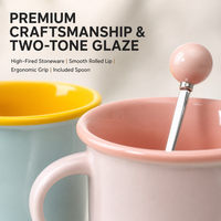 Mug à café en porcelaine multicolores, impression de logo personnalisée, tasse en céramique moderne, 301-400 ml, compatible micro-ondes et lave-vaisselle, usage quotidien