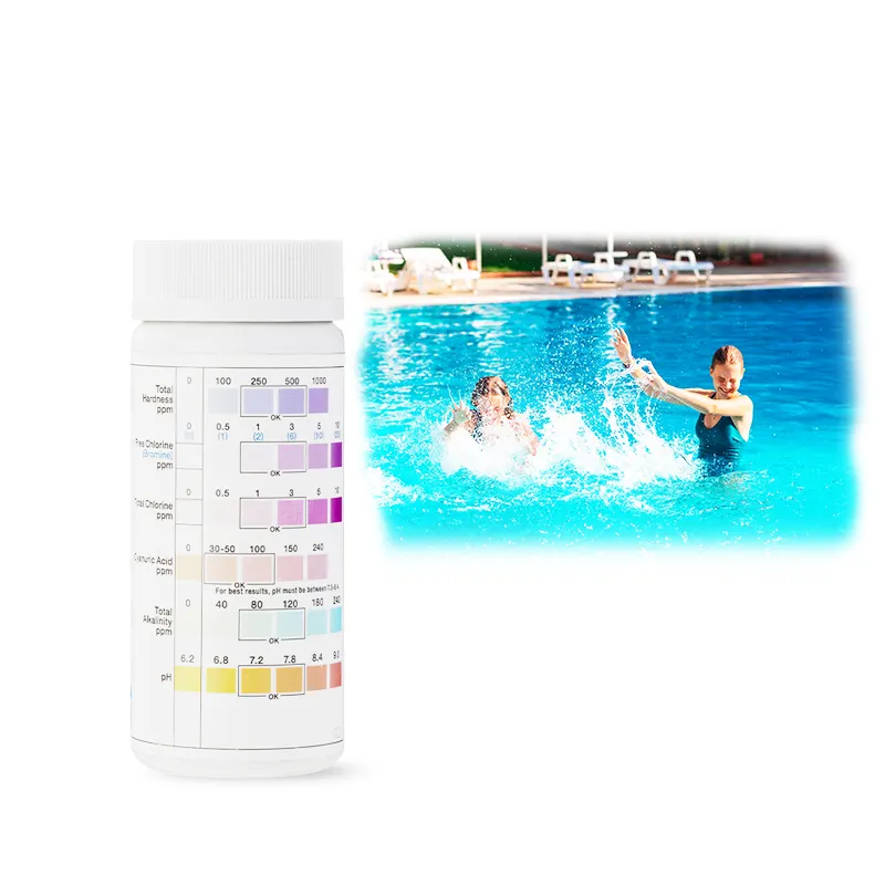 Strisce reattive per piscina 7 In 1 Ph e Kit Test per cloro strisce reattive per la qualità dell'acqua