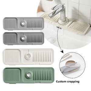 Protection anti-éclaboussures pour évier, tapis antidérapant en silicone pour robinet, support pour éponge, tapis <span class=keywords><strong>de</strong></span> drainage et <span class=keywords><strong>organisateur</strong></span> d'évier pour cuisine - Product Image 2