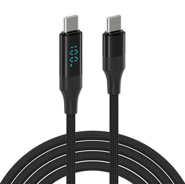 100W Digital Display Type-C Data Cable Super Fast 5A Charging Braid for Mobile Phones Computers USB Flash Charging Earphones