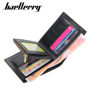 กระเป๋าสตางค์แบบสั้นสำหรับผู้ชายแบรนด์ Baellerry สีดำ พับสามตอน ใช้งานได้หลากหลายในชีวิตประจำวัน - Product Image 2