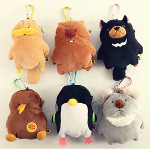 small wombat plush coin bag penguin koala bear platypus plush toy doll bag for girl Christmas gift