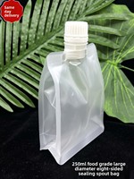 Pochette souple alimentaire mate transparente durable avec bec verseur, sac à jus anti-fuite avec bouchon à vis pour emballage de liquides, lait et condiments