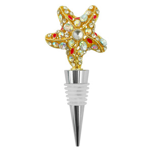 Christmas <b>Wine</b> <b>Stoppers</b> Plastic Bottle <b>Stopper</b> Gold Diamond Star White Leather Ring Red <b>Wine</b> <b>Stopper</b> Luxury Retro Style - Product Image 2