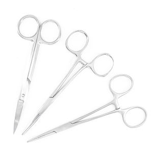 14cm Cerrahi Alet Seti Paslanmaz Çelik Pansuman Gazlı Bez Makası Cerrahi Hemostatik Forseps Düz/Kavisli Sarf Malzemeleri - Product Image 5