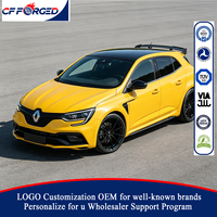 Nouvelles jantes en alliage forgé monobloc sport personnalisées de qualité supérieure en carbone noir brillant 5x114.3 19 pouces 25 mm pour Megane RS