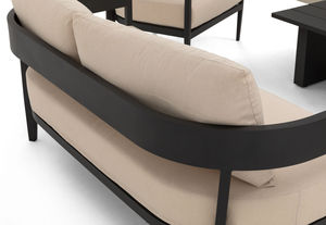 AJUNION Curved Design Outdoor Furniture Set Luxury Aluminum <strong>Garden</strong> Sofas 4 Seater Patio Furniture Set with <strong>Low</strong> Coffee <strong>Table</strong> - Product Image 2