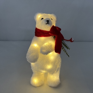 Navidad Xmas da tavolo per interni giocattoli di natale ornamenti led illuminati orsi polari decorazioni di luci di natale con batteria - Product Image 3