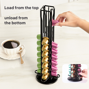 Expositor de Tazas de Café, Soporte de Metal Negro de Doble Nivel, Tipo Torre, Organizador de Cocina para <span class=keywords><strong>Cápsulas</strong></span> de Café - Product Image 3