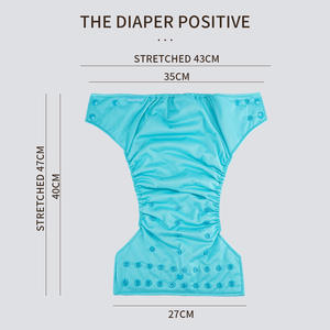 Pannolino di stoffa tinta unita Plus size pannolino di stoffa tascabile pannolino riutilizzabile pannolini per bambini PUL impermeabili all'ingrosso - Product Image 3