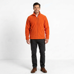 Veste polaire pour homme en gros, entièrement zippée, chaude, col montant, douce, pour l'extérieur, décontractée, hiver, fabrication sur mesure - Product Image 1