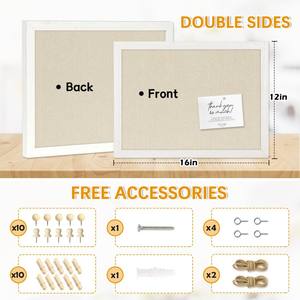 Tableros <span class=keywords><strong>de</strong></span> Anuncios <span class=keywords><strong>de</strong></span> Lino, Tablero <span class=keywords><strong>de</strong></span> <span class=keywords><strong>Corcho</strong></span> <span class=keywords><strong>de</strong></span> Doble Cara para Paredes, Tableros <span class=keywords><strong>de</strong></span> Anuncios Pequeños con Marco <span class=keywords><strong>de</strong></span> Madera - Product Image 3