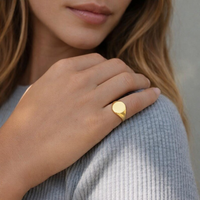 Personalisierter Initialen-Siegelring, individuell graviert, 13 mm, Logo-Buchstabenring für Damen und Herren, Modeschmuck, Geschenke