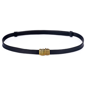 Ceinture pour femme Mifaktory, ceinture en PU réglable, style classique, accessoire noir - Product Image 1