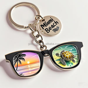 Gantungan kunci logam kura-kura laut pantai, cincin gantungan kunci turis Maldives, hadiah kacamata bentuk Maldives - Product Image 2